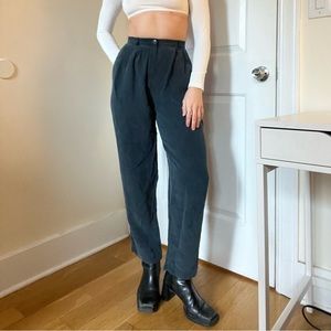 Vintage Navy Silk Trousers